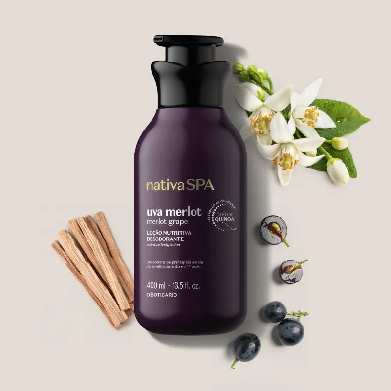 Loção Hidratante corporal Merlot Grape Nativa Spa by Boticário, 400ml