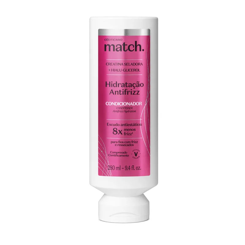 Condicionador Hidratação Antifrizz Match by Boticário, 280ml