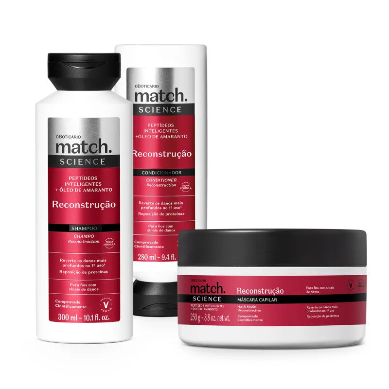 Condicionador Match Science Reconstrução by Boticário, 280 ml