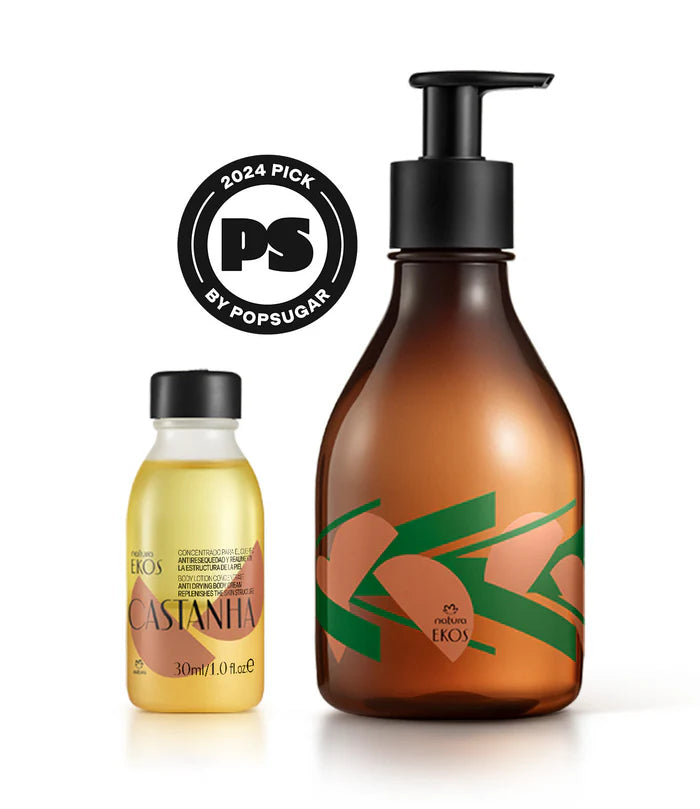 Refill Loção Hidratante Concentrada corporal Castanha Ekos, 30ml