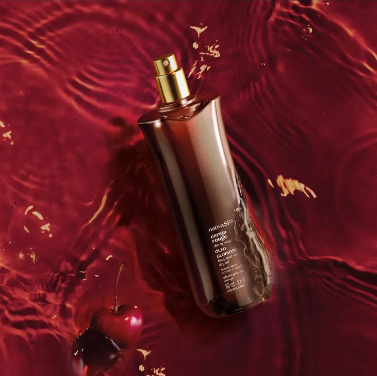Óleo Multifuncional corporal e para cabelo Cereja Rouge Nativa Spa, 85ml