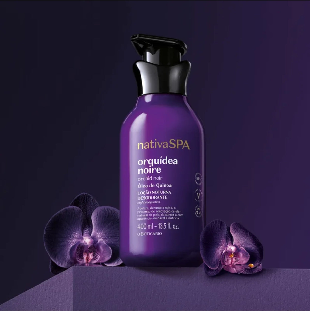 Loção Hidratante Corporal Orquídea Noire Nativa Spa, 400ml