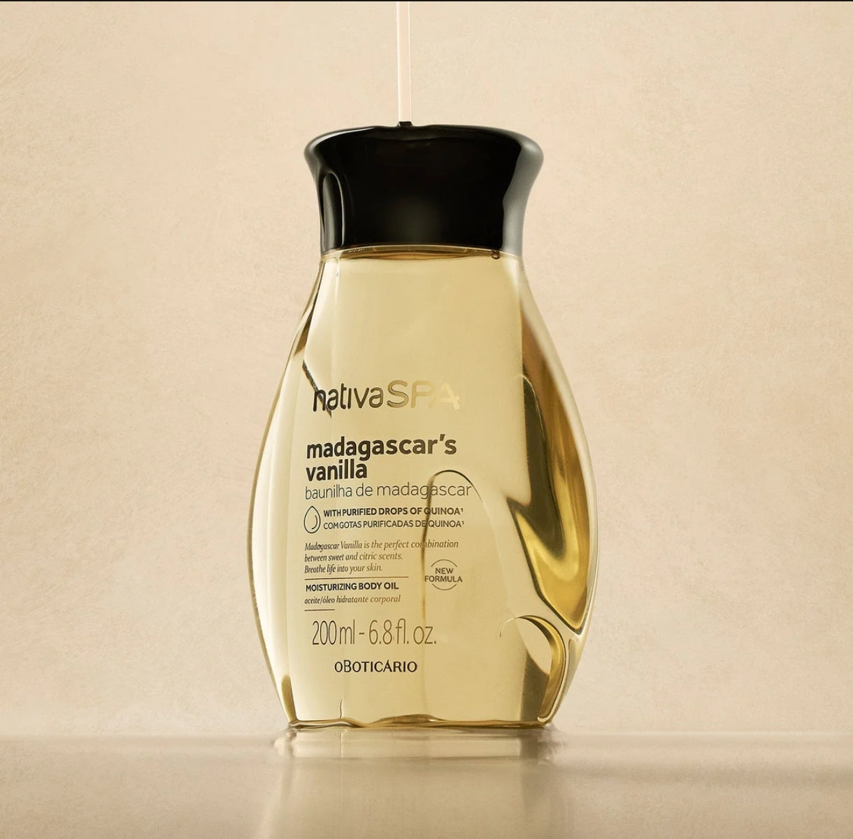 Óleo Hidratante corporal Baunilha de Madagáscar Nativa Spa, 200ml