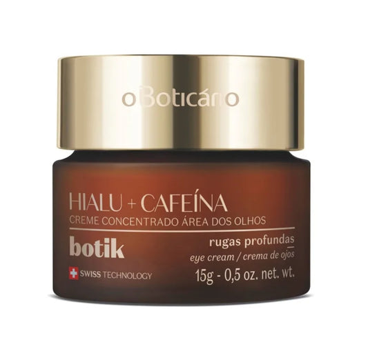 Creme concentrado para olhos com Ácido Hialurónico + Cafeína Botik, 15g