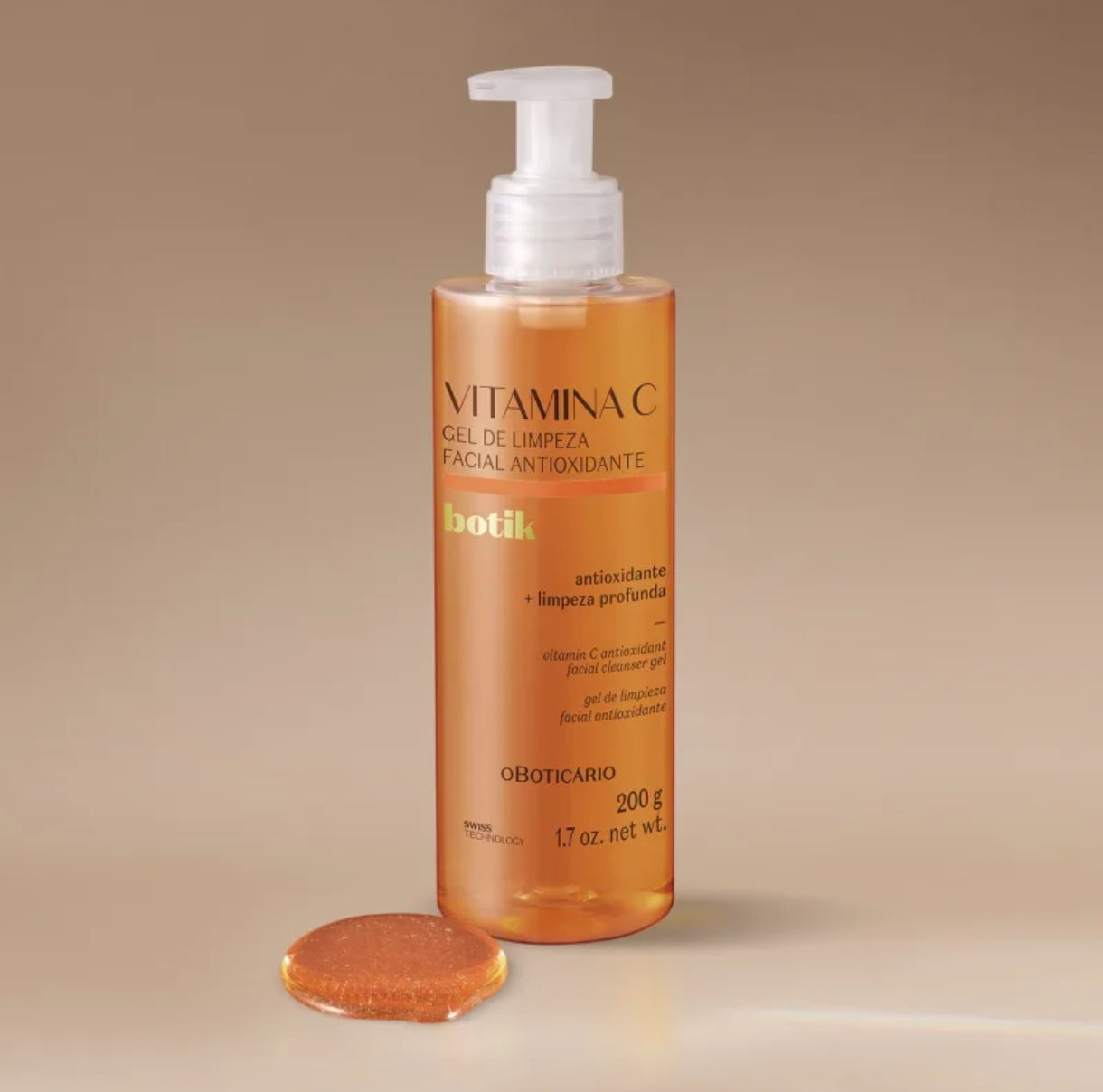 Gel de Limpeza Facial Antioxidante Vitamina C Botik, 200g