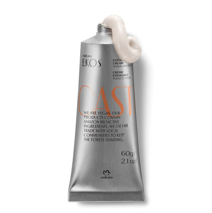 Creme esfoliante para mãos e pés Ekos Castanha Natura, 60g