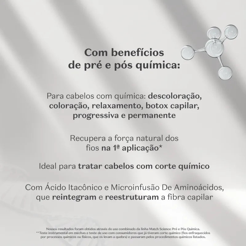 Shampoo Pré e Pós Quimica Match by Boticário, 300ml