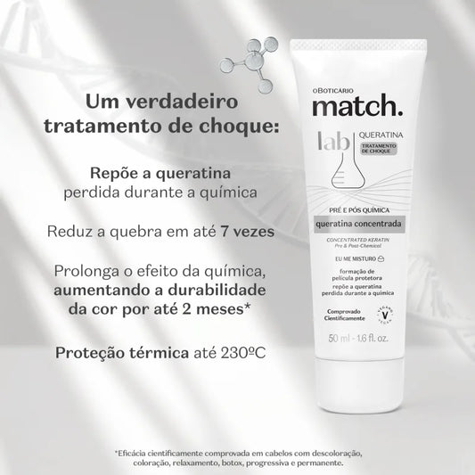 Queratina Concentrada Match Lab by Boticário, 50ml