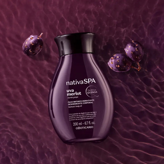 Óleo Bifásico Hidratante corporal Merlot Grape Nativa Spa by Boticário, 200ml
