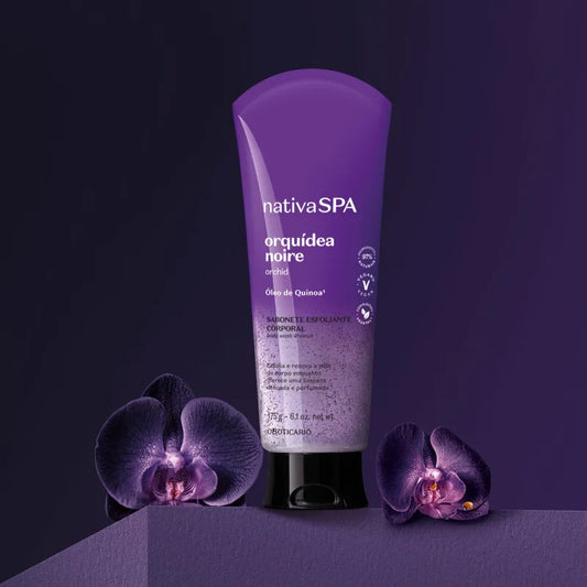 Sabonete líquido corporal esfoliante Orquídea Noire Nativa Spa, 175g