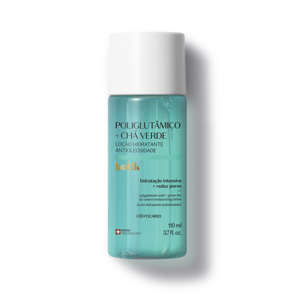 Loção Hidratante Antioleosidade Ácido Poliglutâmico + Chá Verde Botik, 110ml