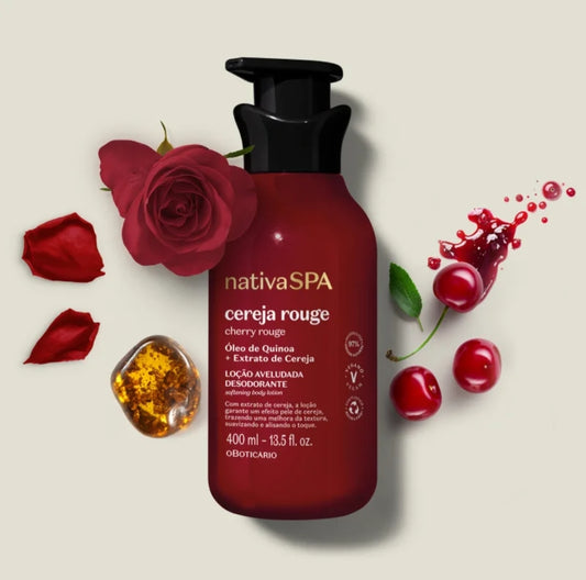 Loção Hidratante Corporal Cereja Rouge Nativa Spa, 400ml