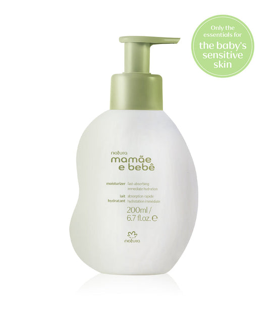 Loção Hidratante Absorção rápida Mamãe & Bebé Natura, 200ml
