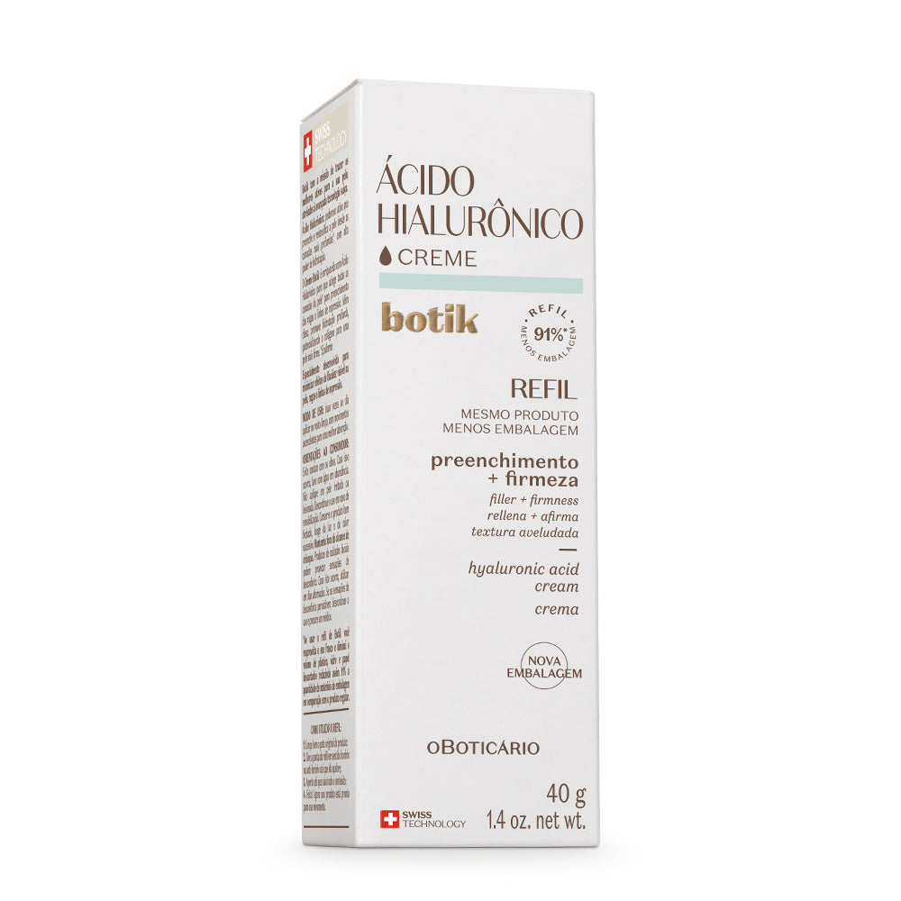 Refil Creme Facial Firmador com Ácido Hialurónico Botik, 40g