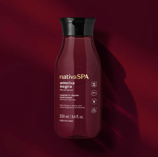 Sabonete Líquido corporal perfumado Ameixa Negra Nativa Spa, 250ml