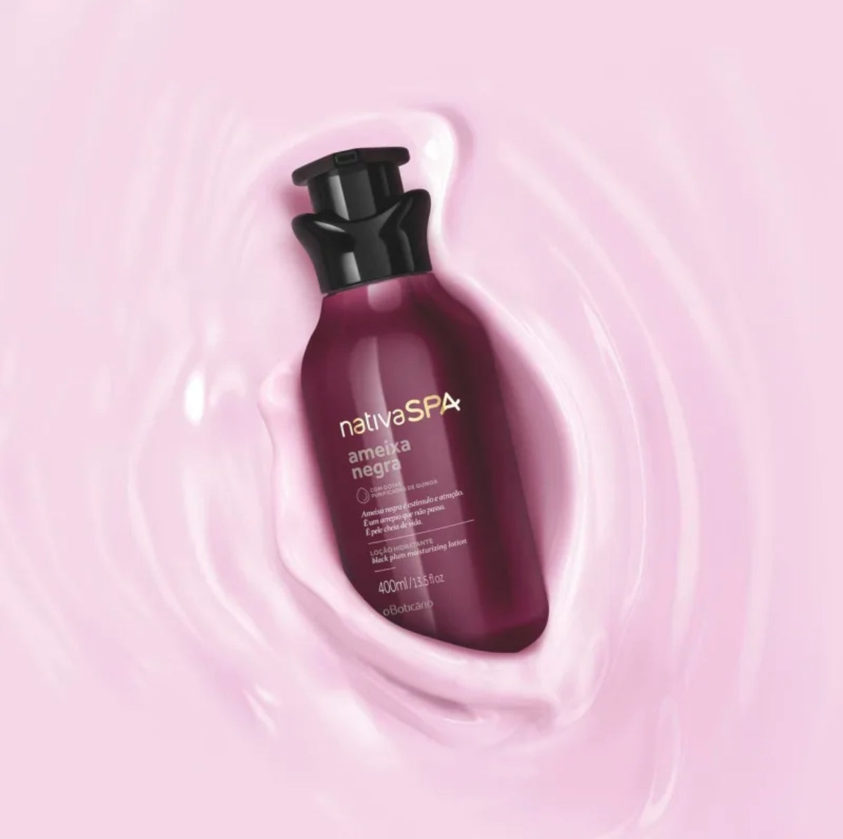 Loção Hidratante corporal Ameixa Negra Nativa Spa by Boticário, 400ml