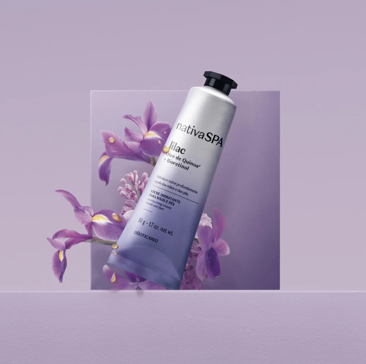 Creme Hidratante para mãos e pés Lilac Nativa Spa by Boticário, 75g