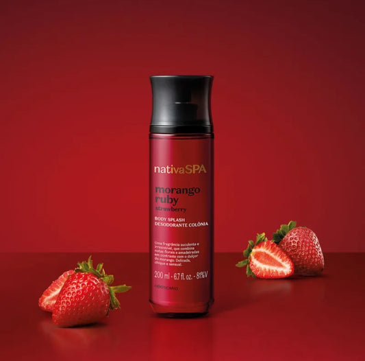 Body Splash Morango Ruby Nativa Splash, 200ml