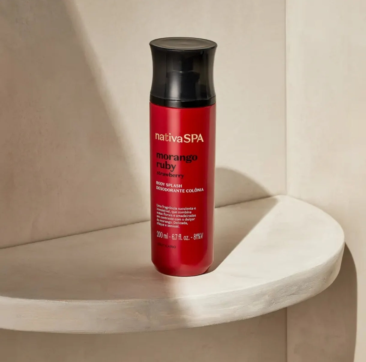 Body Splash Morango Ruby Nativa Spa by Boticário, 200ml