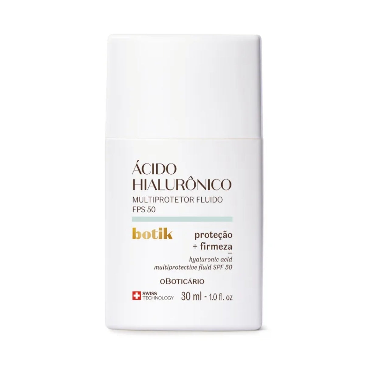 Fluído Multiprotetor com Ácido Hialurónico FPS 50 Botik, 30ml