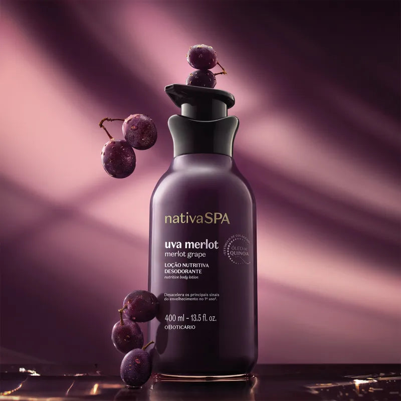 Loção Hidratante corporal Merlot Grape Nativa Spa by Boticário, 400ml