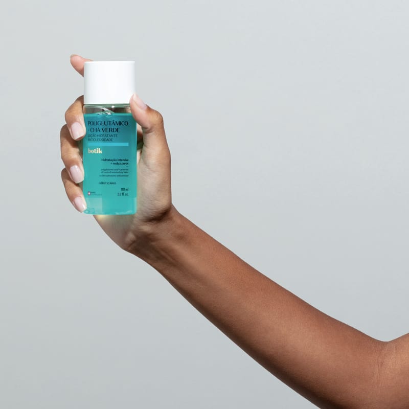 Loção Hidratante Antioleosidade Ácido Poliglutâmico + Chá Verde Botik, 110ml