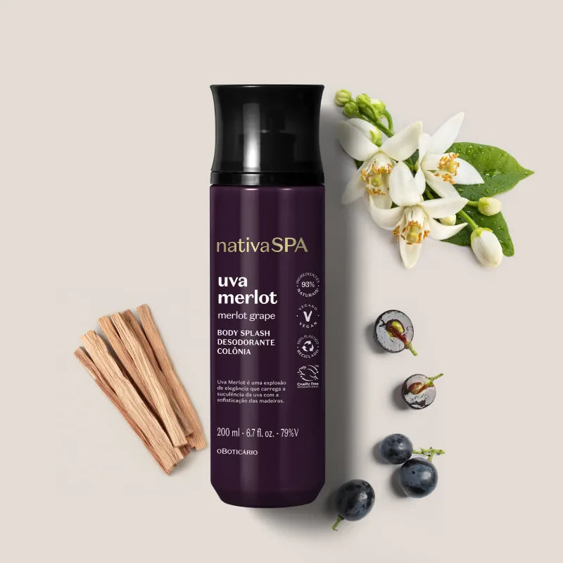 Body Splash Merlot Grape Nativa Spa by Boticário, 200ml