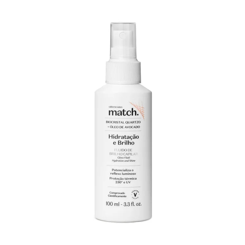 Fluido de Brilho Capilar Match Hidratação e Brilho by Boticário, 100ml
