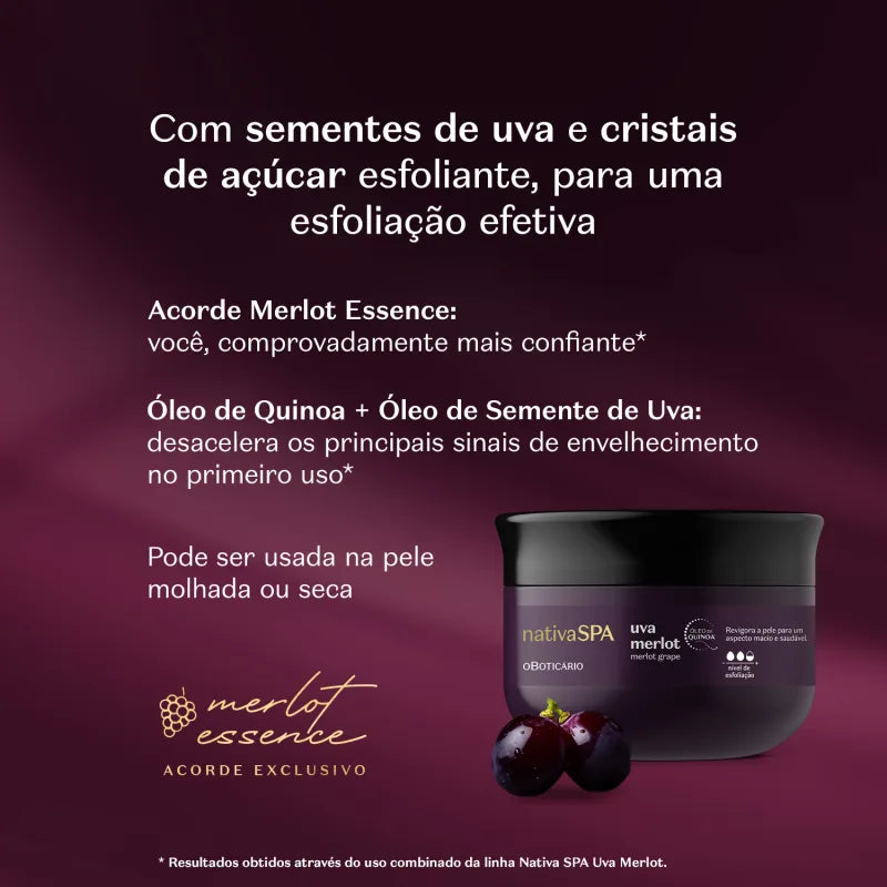 Esfoliante Corporal Merlot Grape Nativa Spa by Boticário, 200g