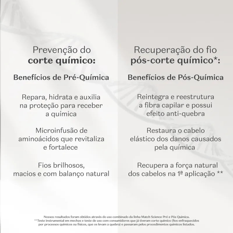 Máscara Capilar Pré e Pós Quimica Match by Boticário, 250g