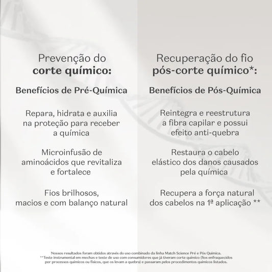 Máscara Capilar Pré e Pós Quimica Match by Boticário, 250g