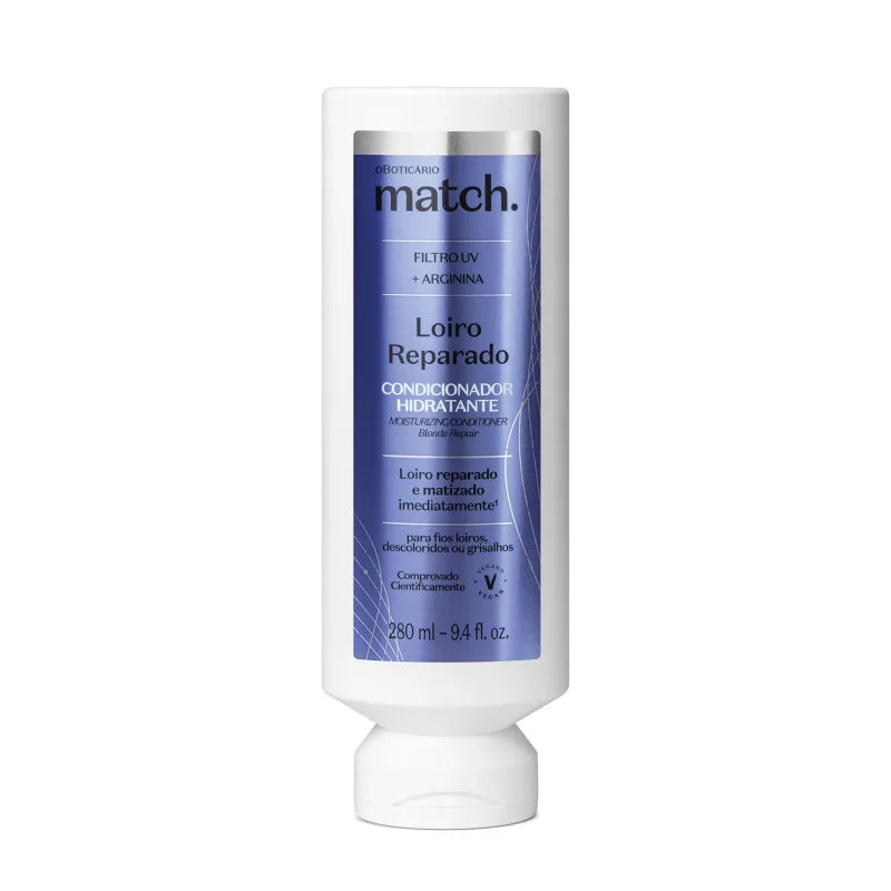 Condicionador Hidratante Match Loiro Reparado by Boticário, 280ml