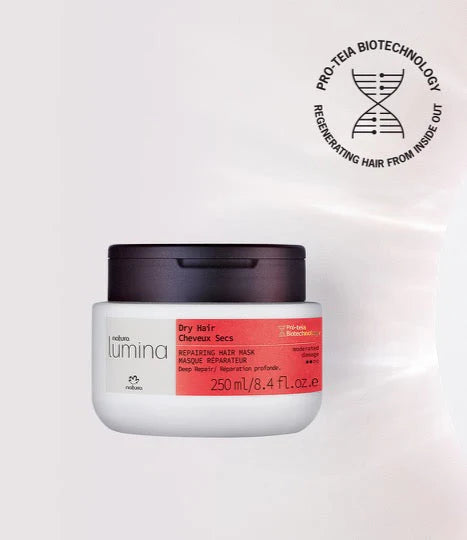Máscara Capilar Reparadora para cabelos secos Lumina Natura, 250ml